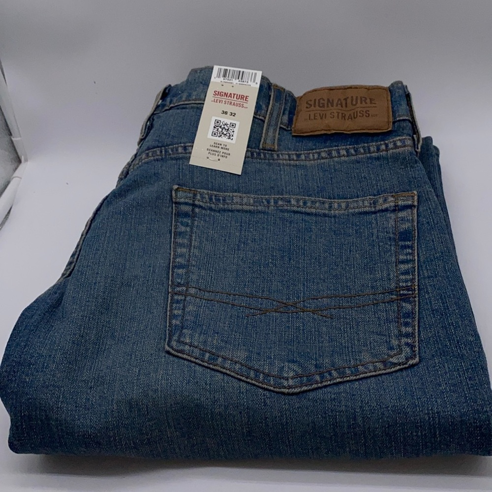 Levi Strauss Signature Bootcut 5 Pocket Men’s Denim Blue Jeans Size 36 x 32